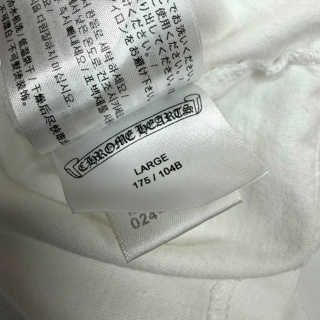 Chrome Hearts Neon Pink Stripe L/S White L
