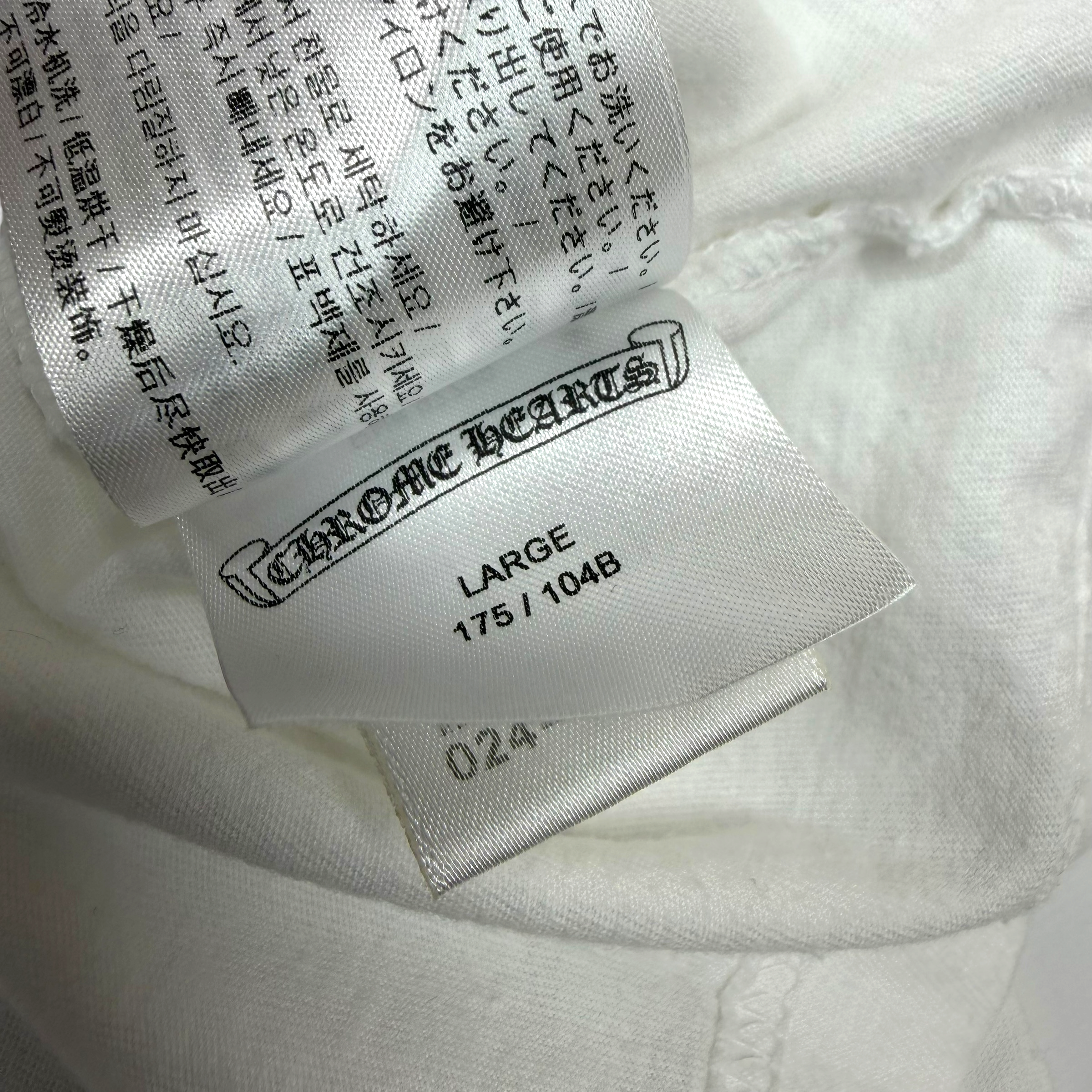 Chrome Hearts Neon Pink Stripe L/S White L