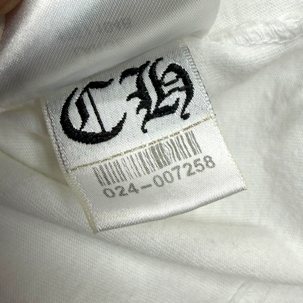 Chrome Hearts Neon Pink Stripe L/S White L