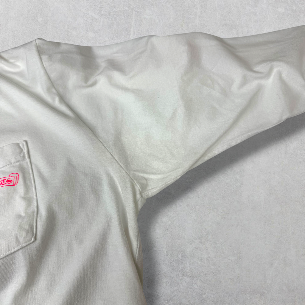 Chrome Hearts Neon Pink Stripe L/S White L
