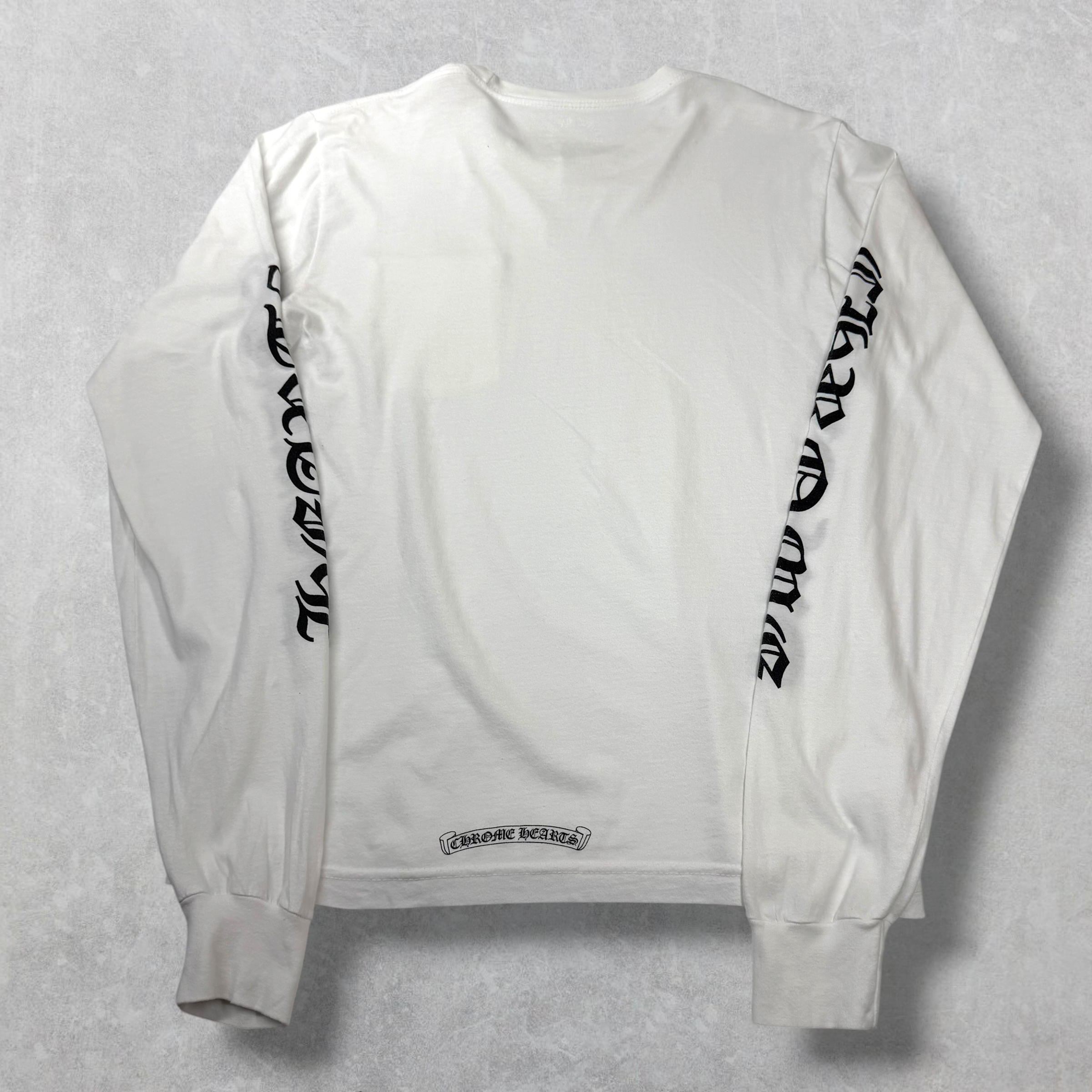 Chrome Hearts Black Neck Logo L/S White M