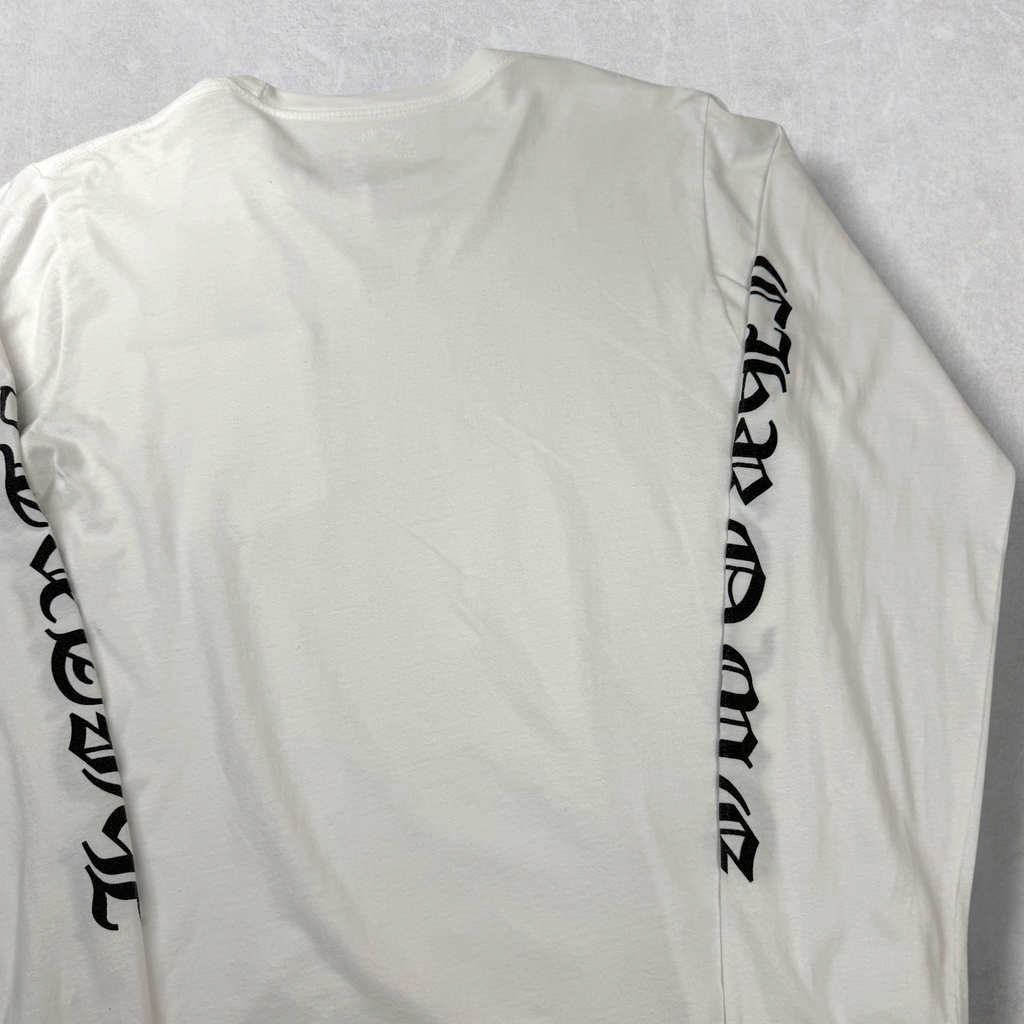 Chrome Hearts Black Neck Logo L/S White M
