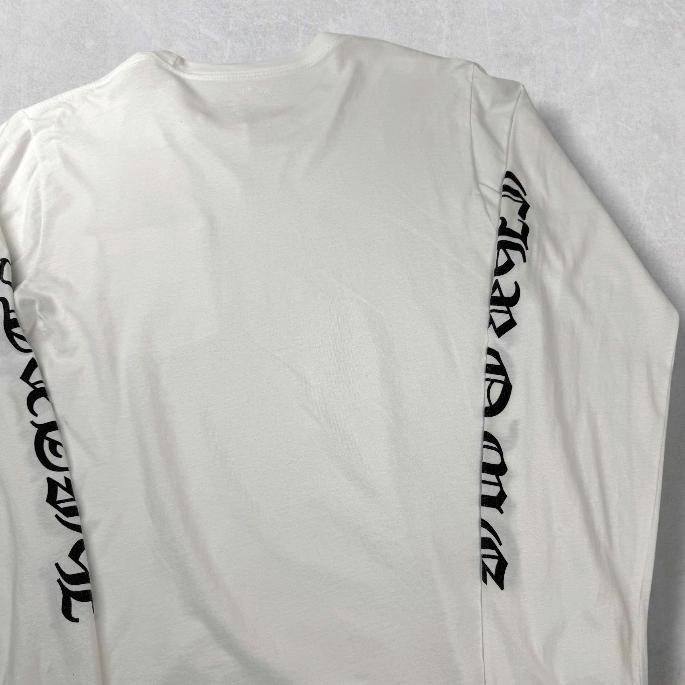 Chrome Hearts Black Neck Logo L/S White M