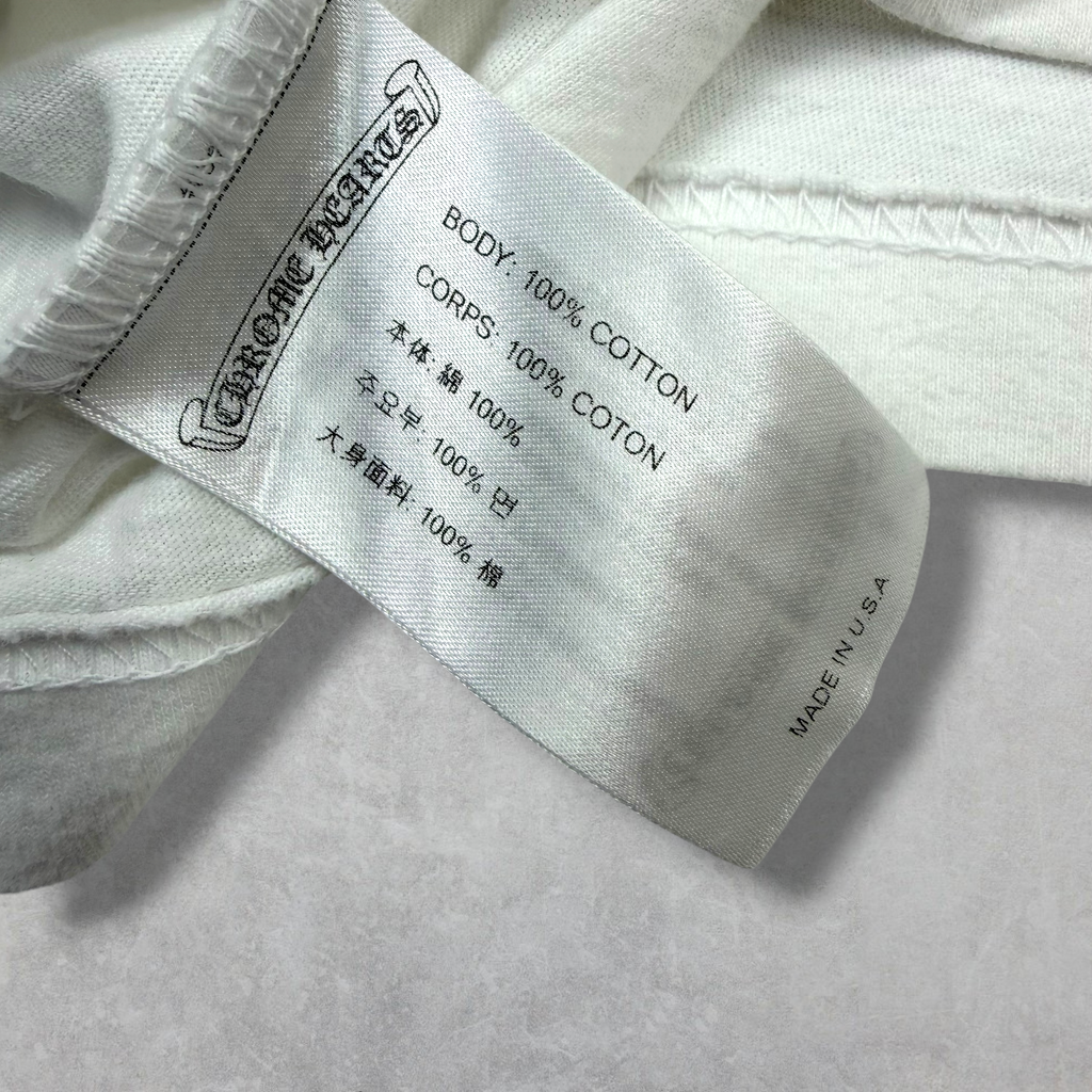 Chrome Hearts Black Neck Logo L/S White M