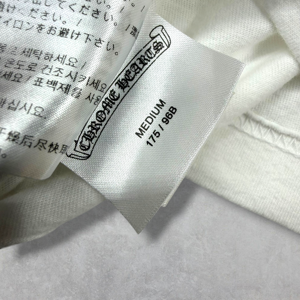 Chrome Hearts Black Neck Logo L/S White M
