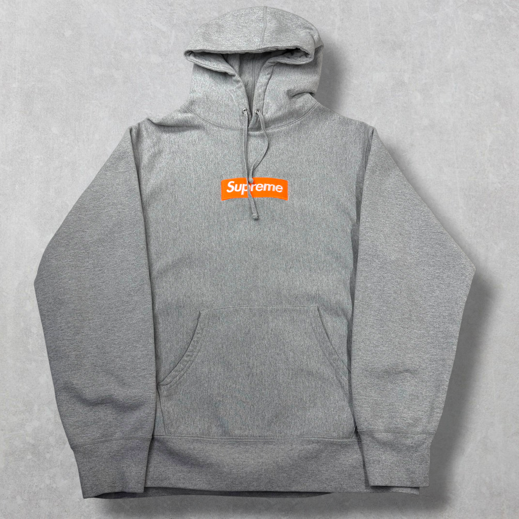 Supreme Box Logo Heather Grey Hoodie L
