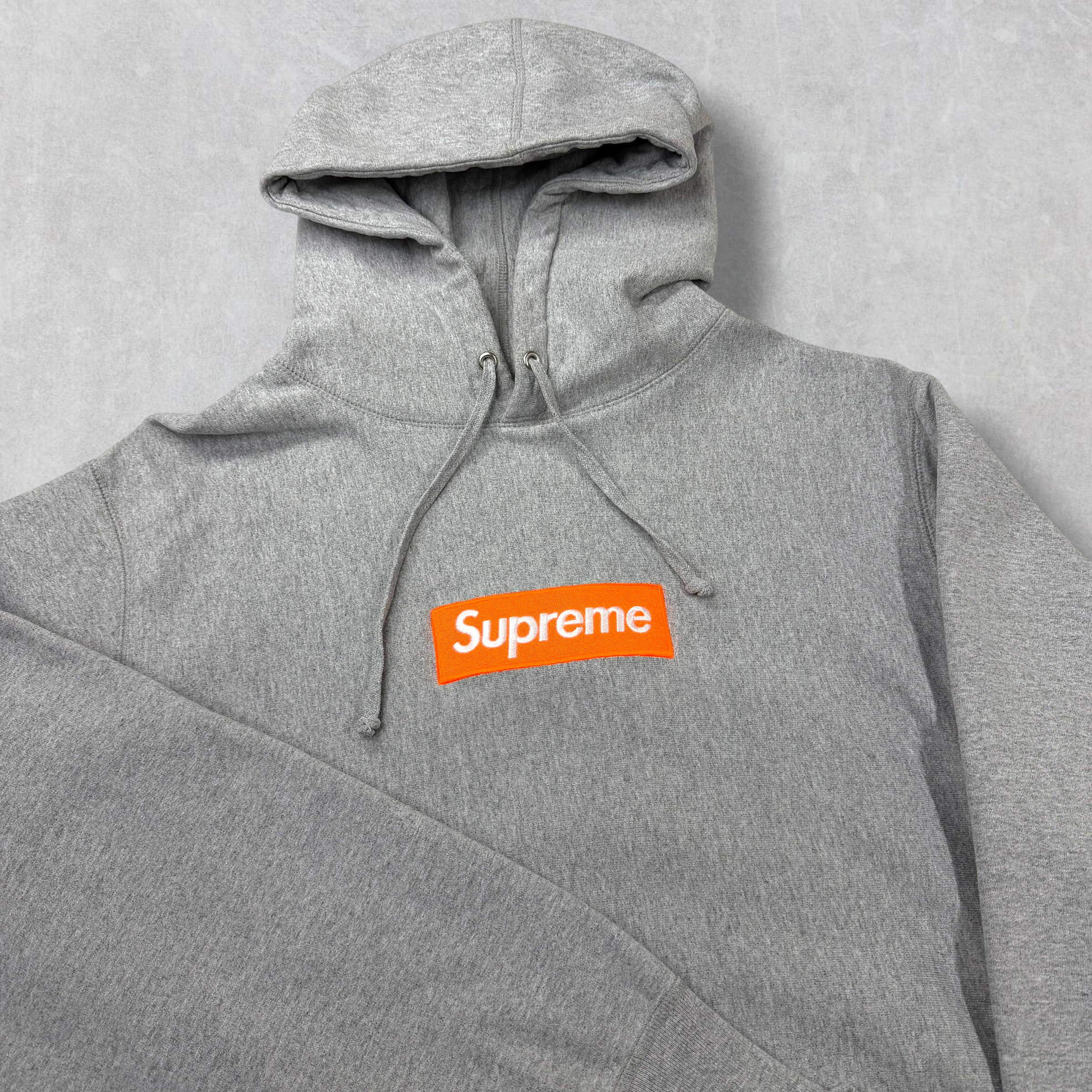 Supreme Box Logo Heather Grey Hoodie L