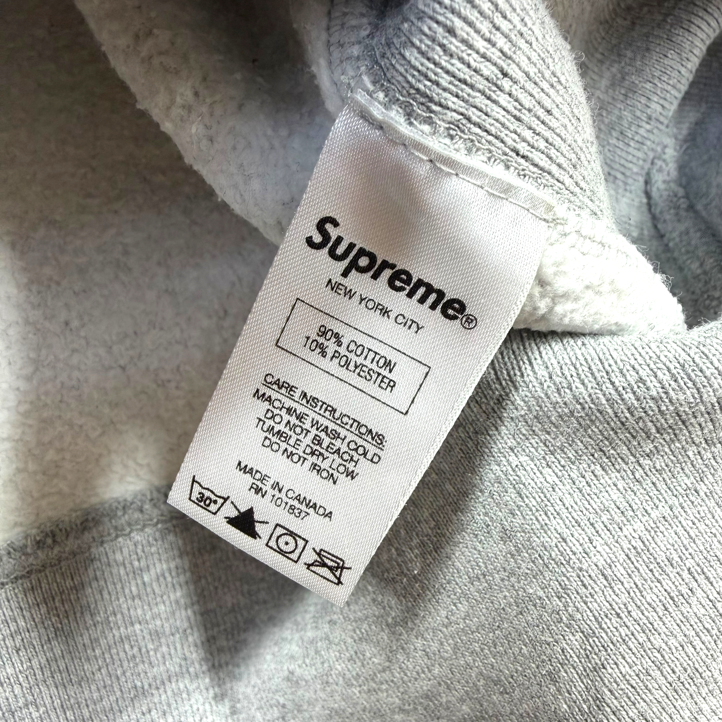 Supreme Box Logo Heather Grey Hoodie L