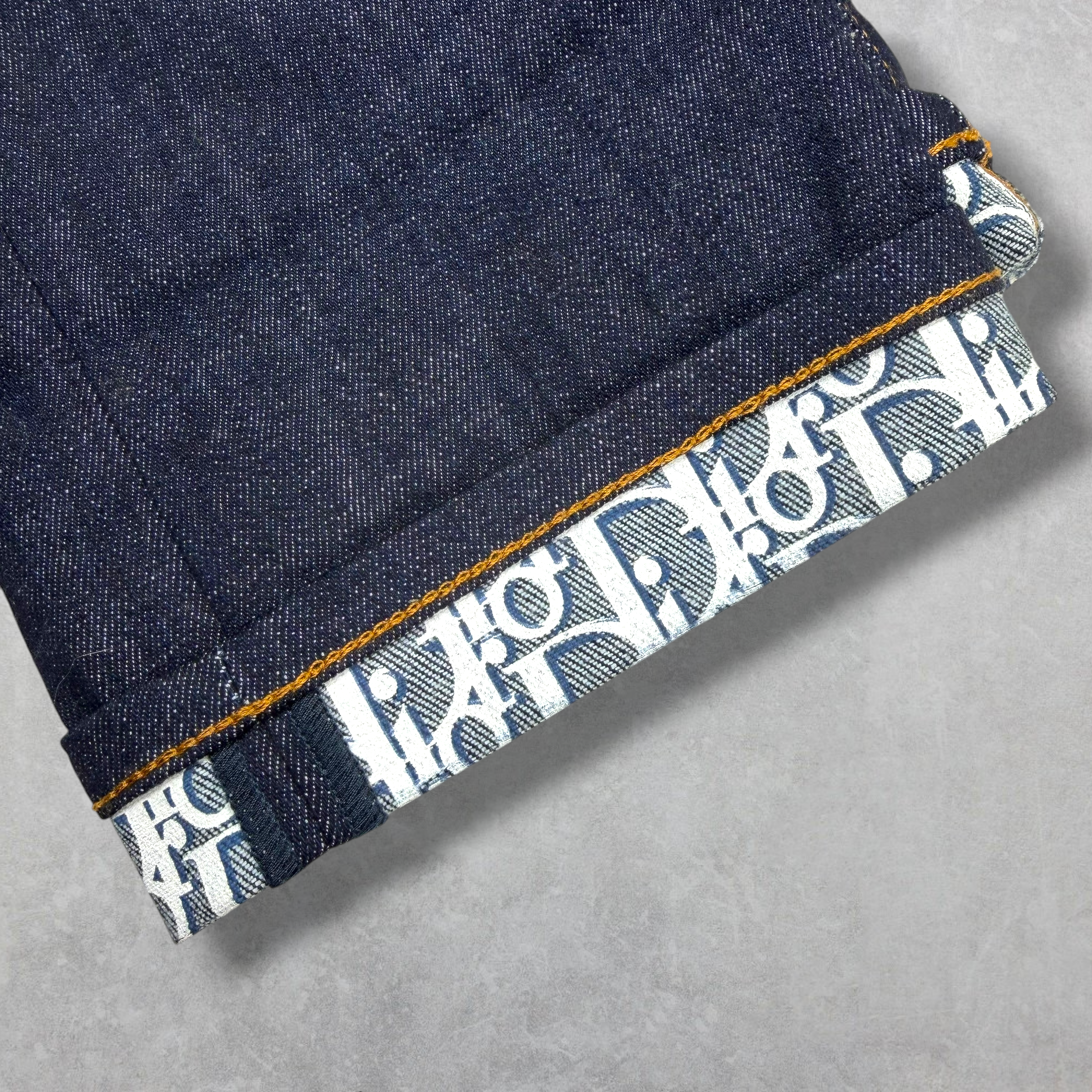 Dior Slim Oblique Cuff Denim Jeans 32