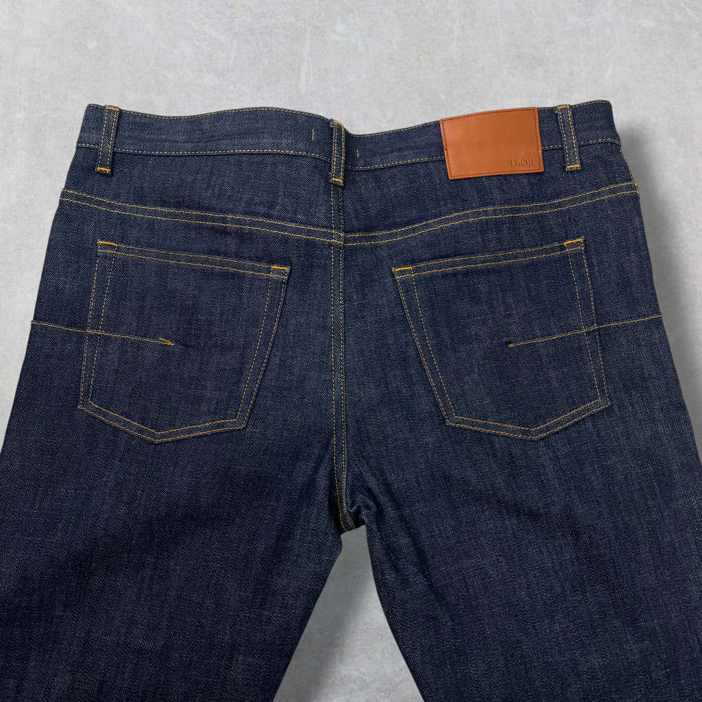 Dior Slim Oblique Cuff Denim Jeans 32