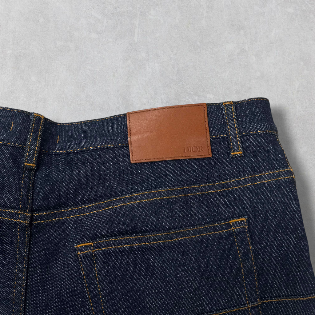 Dior Slim Oblique Cuff Denim Jeans 32