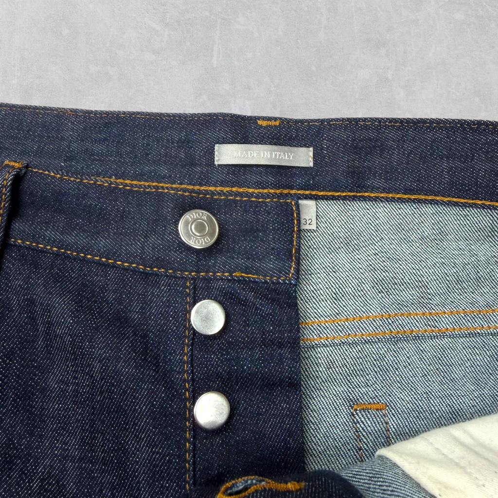 Dior Slim Oblique Cuff Denim Jeans 32
