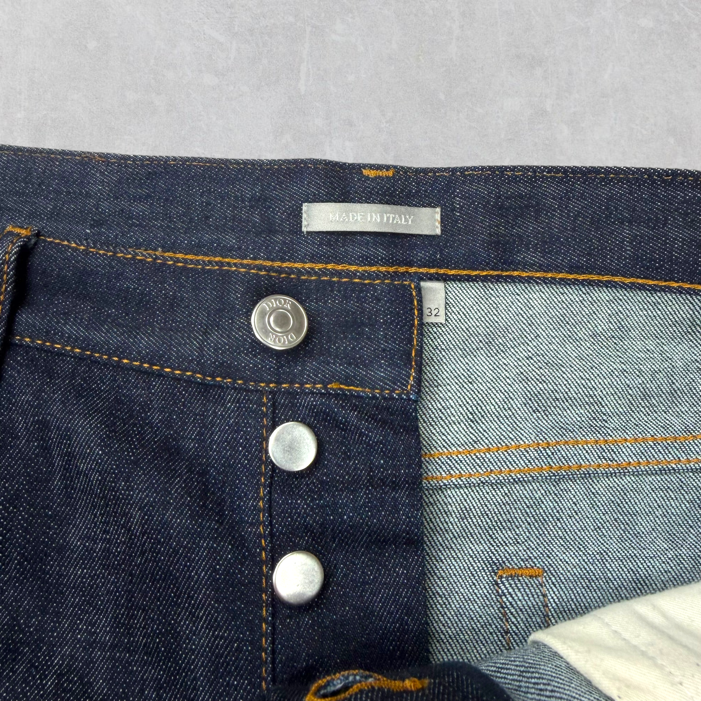 Dior Slim Oblique Cuff Denim Jeans 32