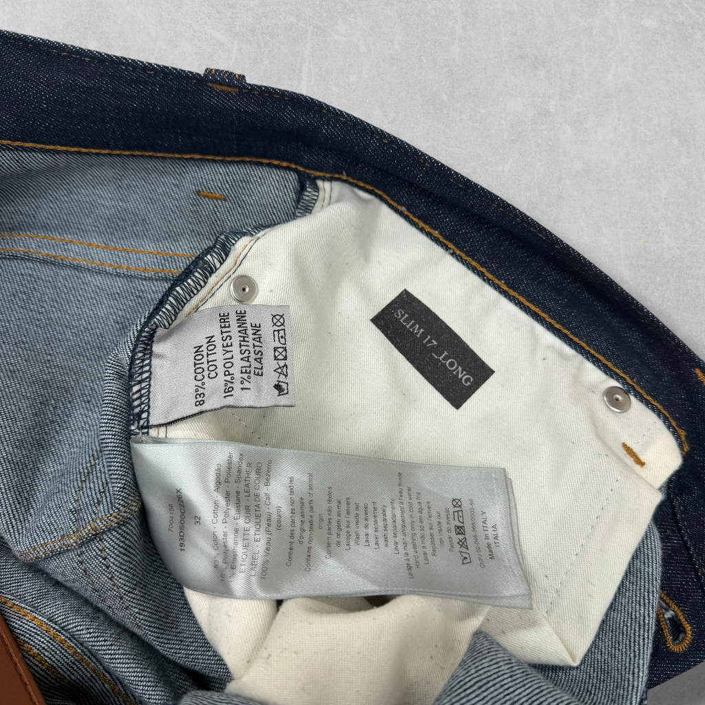 Dior Slim Oblique Cuff Denim Jeans 32