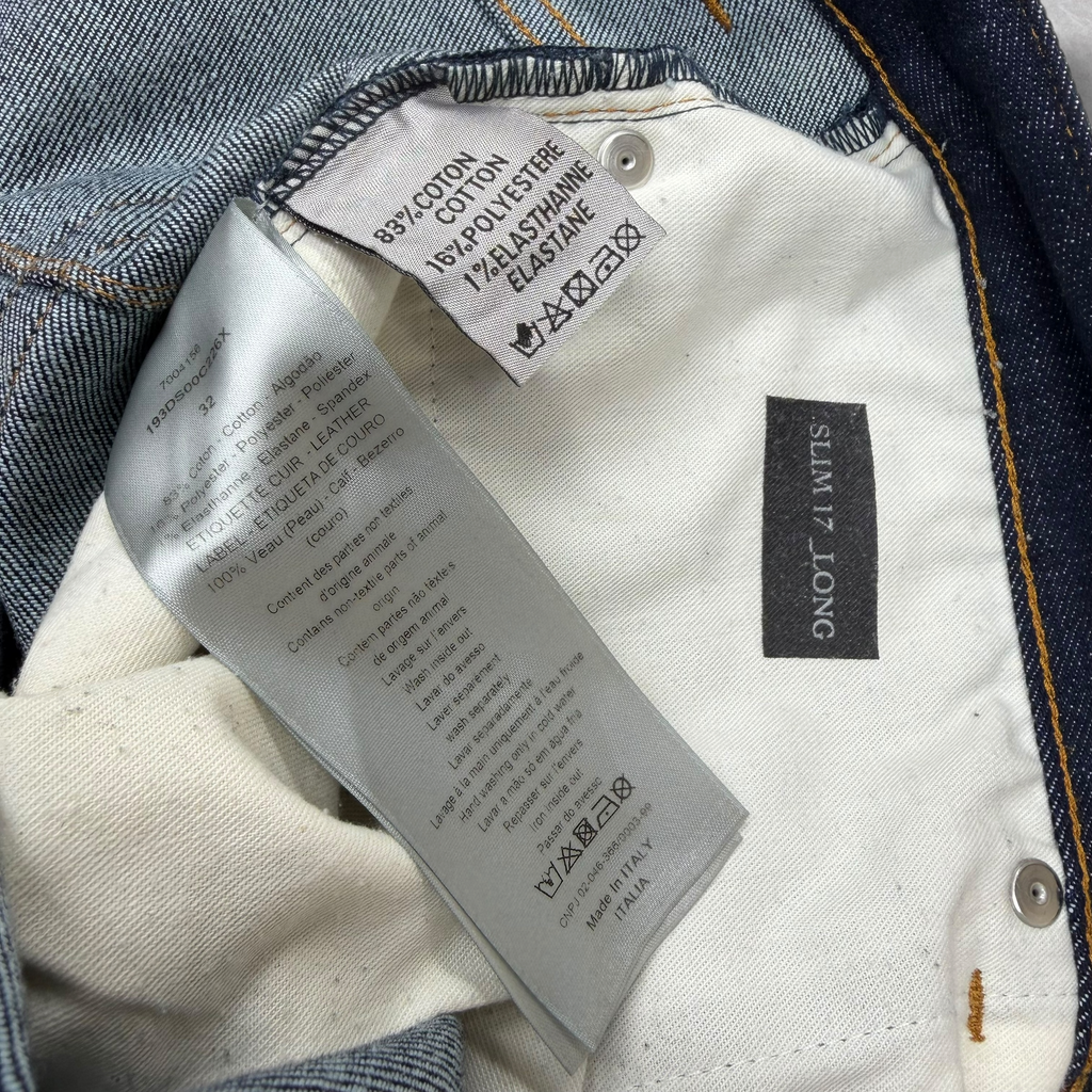 Dior Slim Oblique Cuff Denim Jeans 32