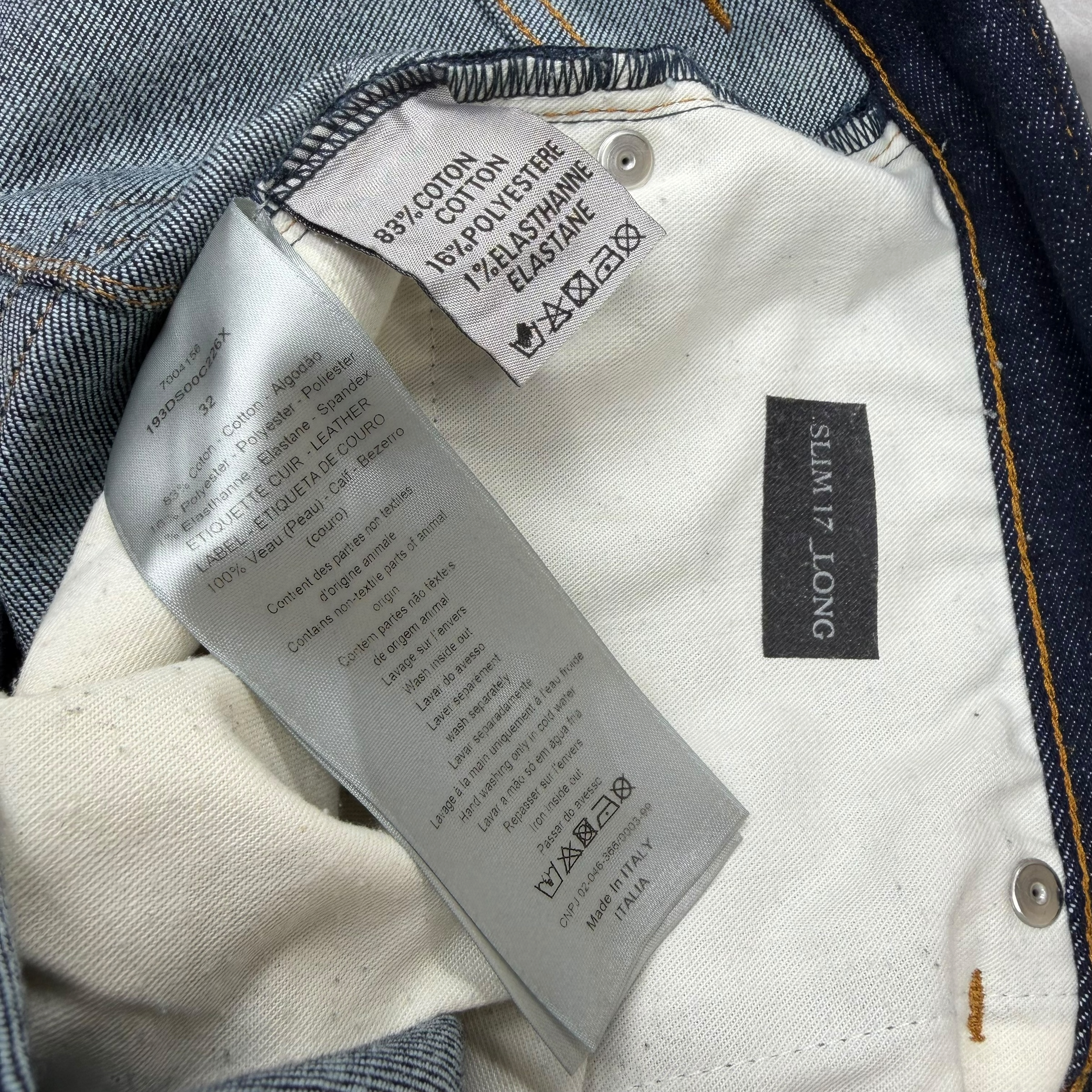 Dior Slim Oblique Cuff Denim Jeans 32