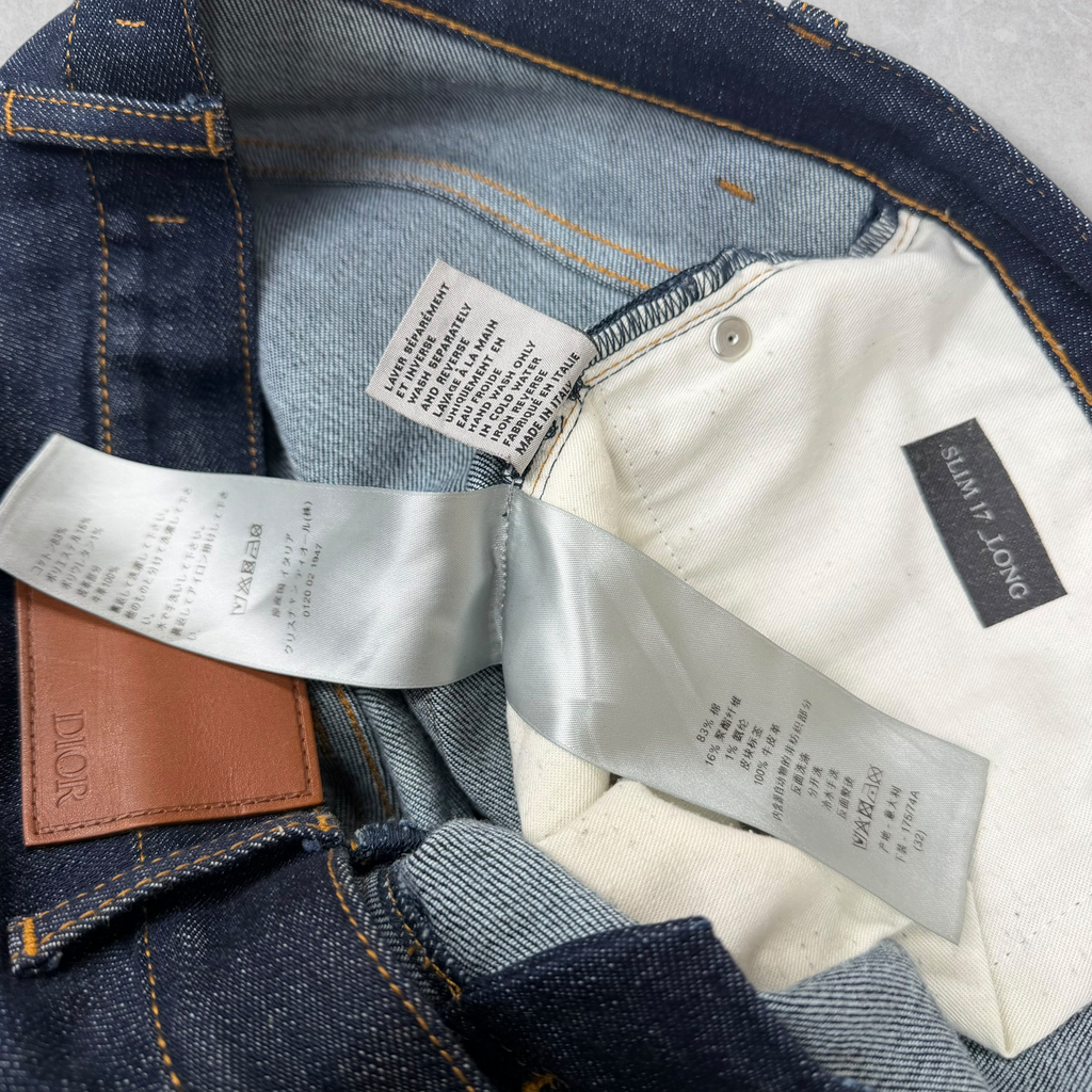 Dior Slim Oblique Cuff Denim Jeans 32