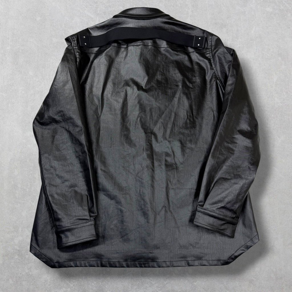 RIck Owens Black Coated Denim Outershirt 44 (L)