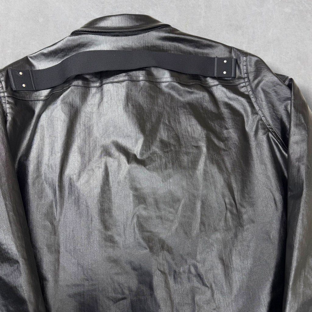 RIck Owens Black Coated Denim Outershirt 44 (L)