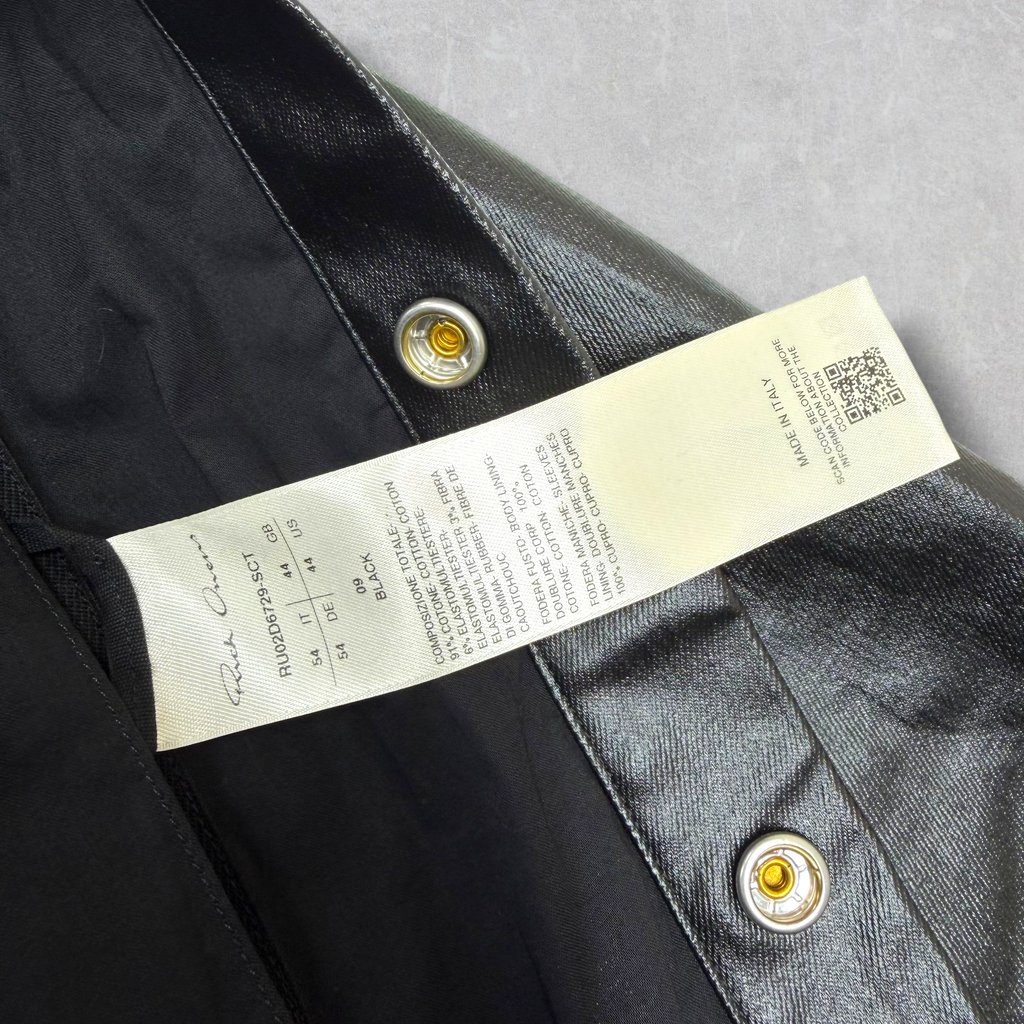 RIck Owens Black Coated Denim Outershirt 44 (L)