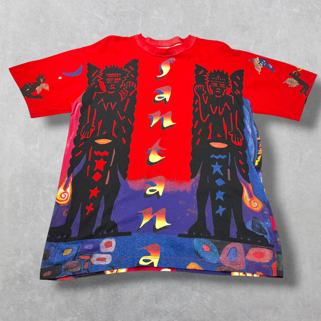 Vintage 90s Santana "Sacred Fire" All Over Print Tee XL