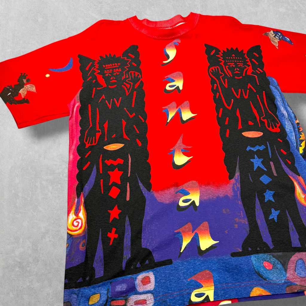 Vintage 90s Santana "Sacred Fire" All Over Print Tee XL