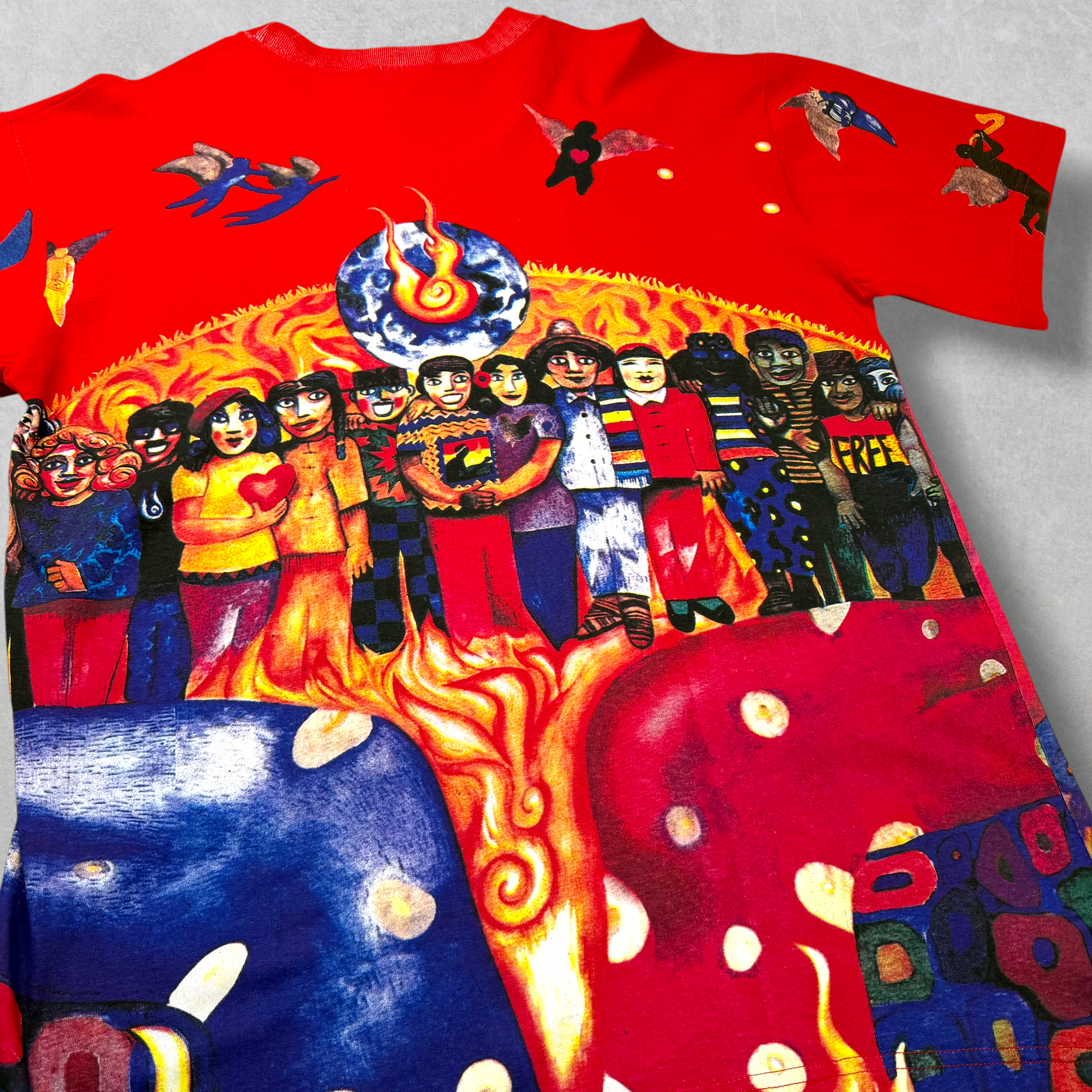 Vintage 90s Santana "Sacred Fire" All Over Print Tee XL