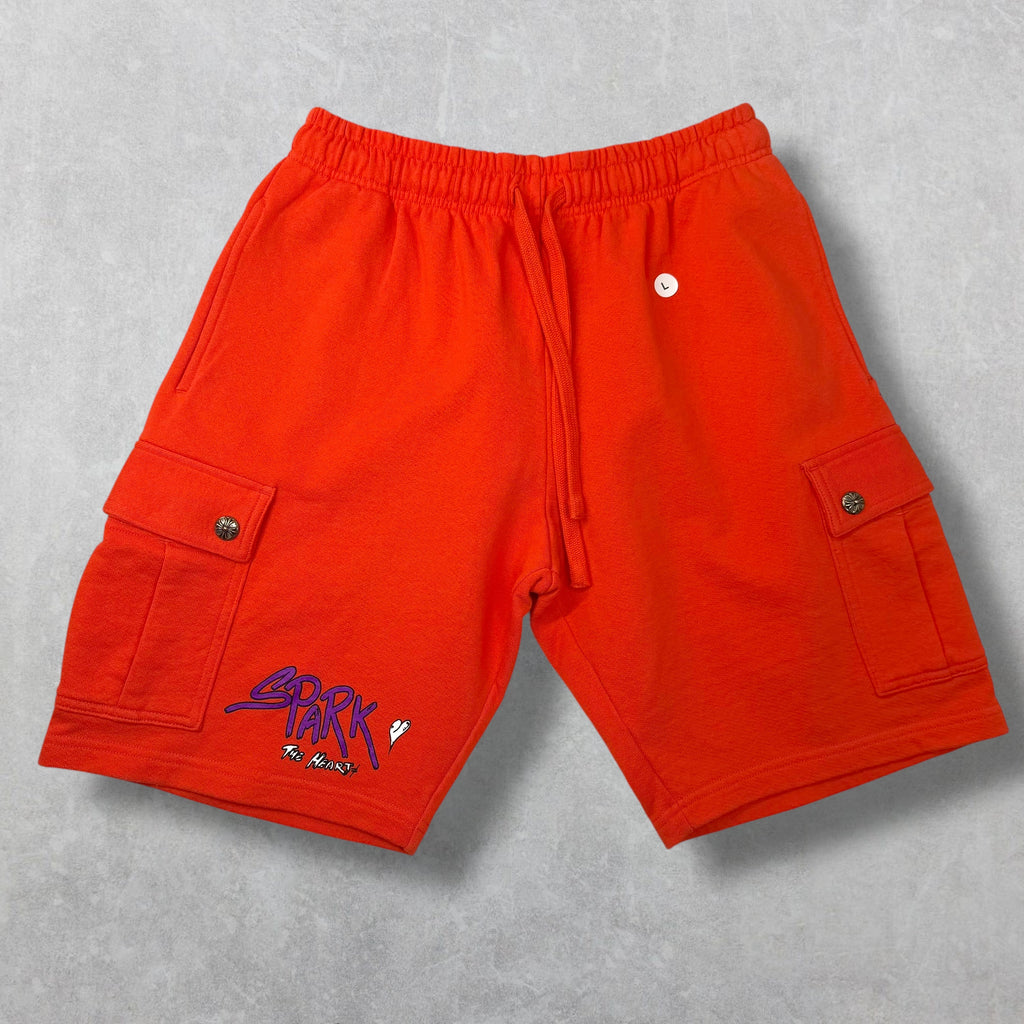 Chrome Hearts Matty Boy Sick Hearts Cargo Sweatshorts L