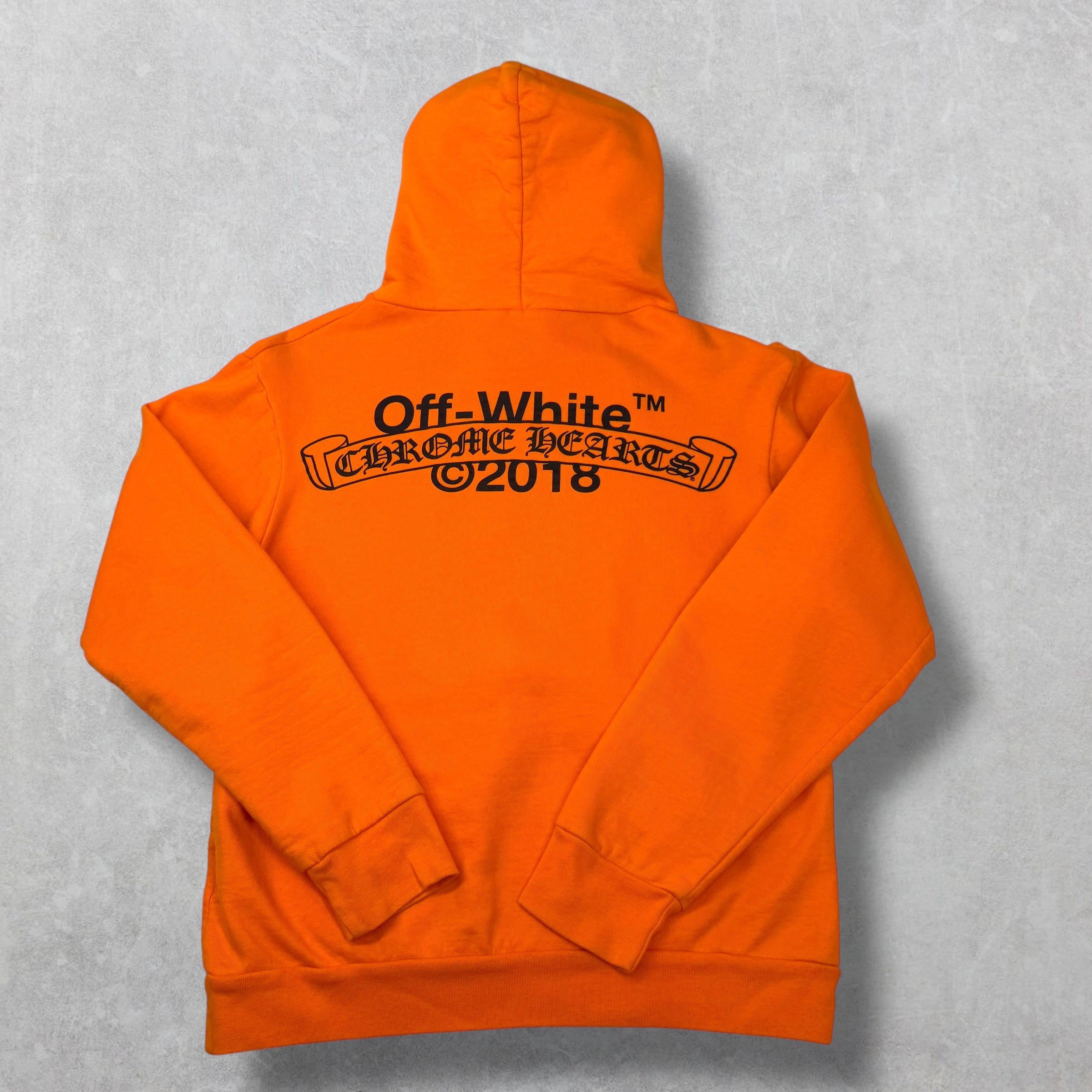 Chrome Hearts Off-White Scroll Orange Hoodie M
