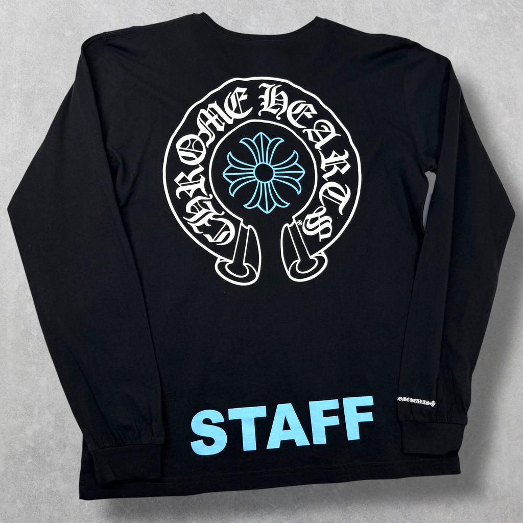 Chrome Hearts Horseshoe Plus Logo Baby Blue Staff L/S XL