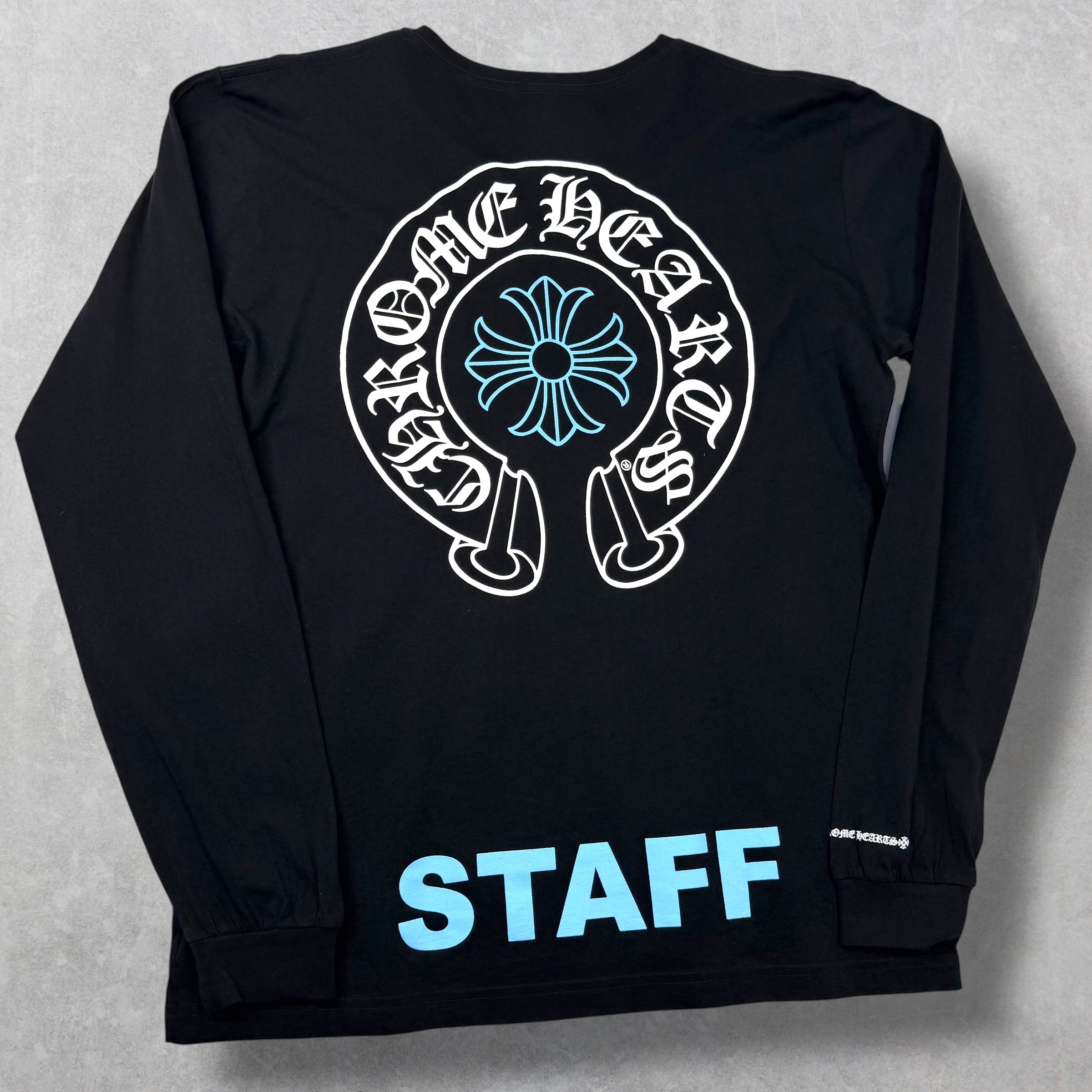 Chrome Hearts Horseshoe Plus Logo Baby Blue Staff L/S XL
