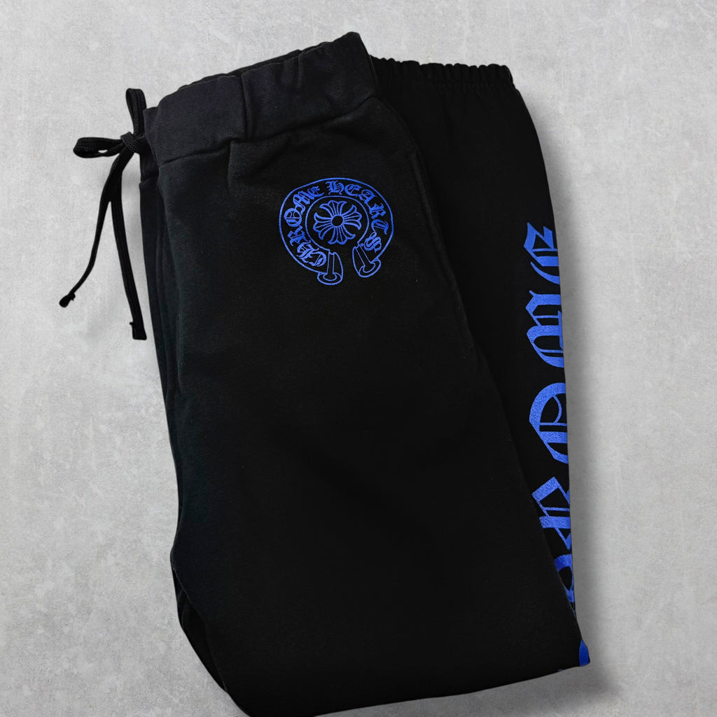 Chrome Hearts Blue Horseshoe Logo Sweatpants XL