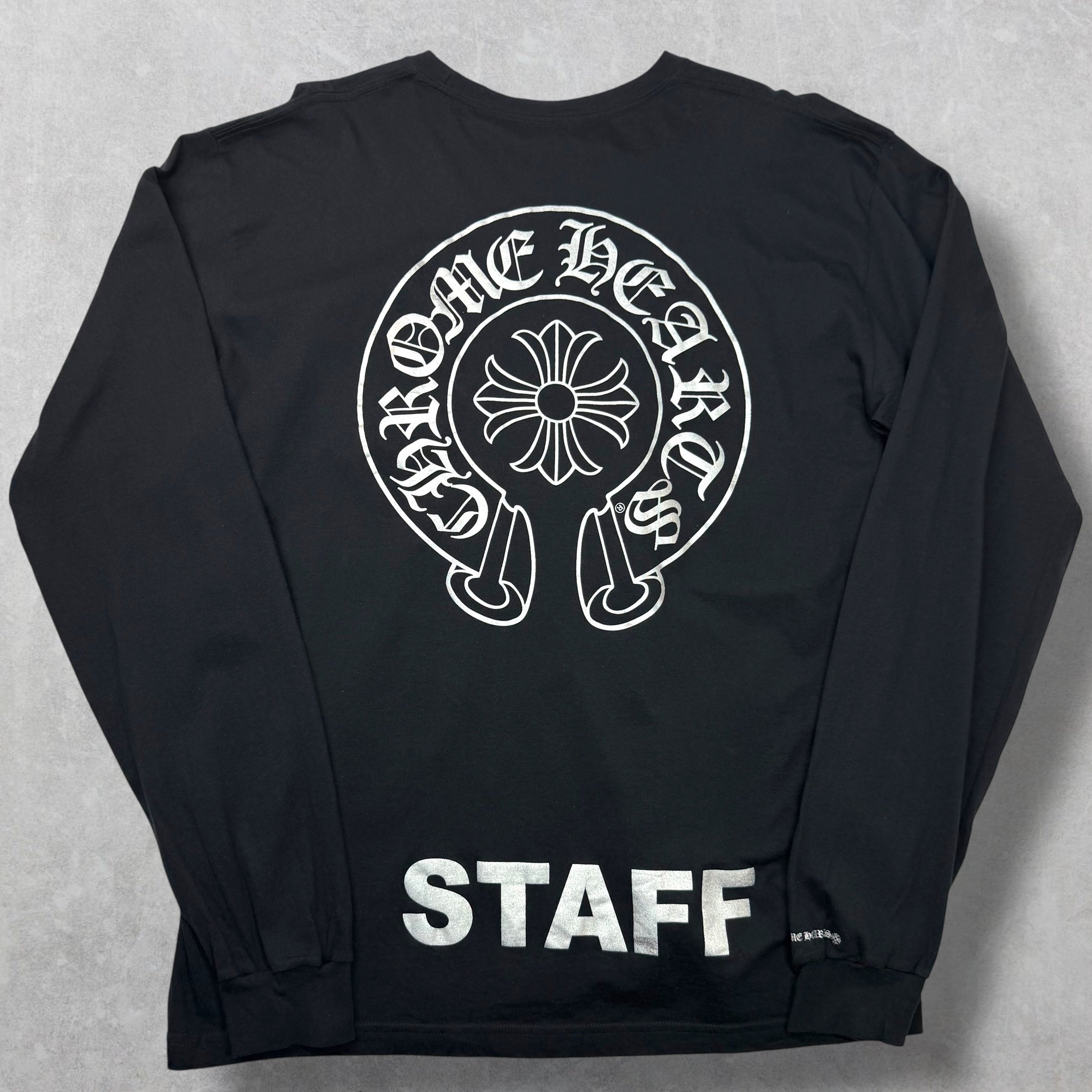 Chrome Hearts Horseshoe Plus Logo Silver Staff L/S XXL