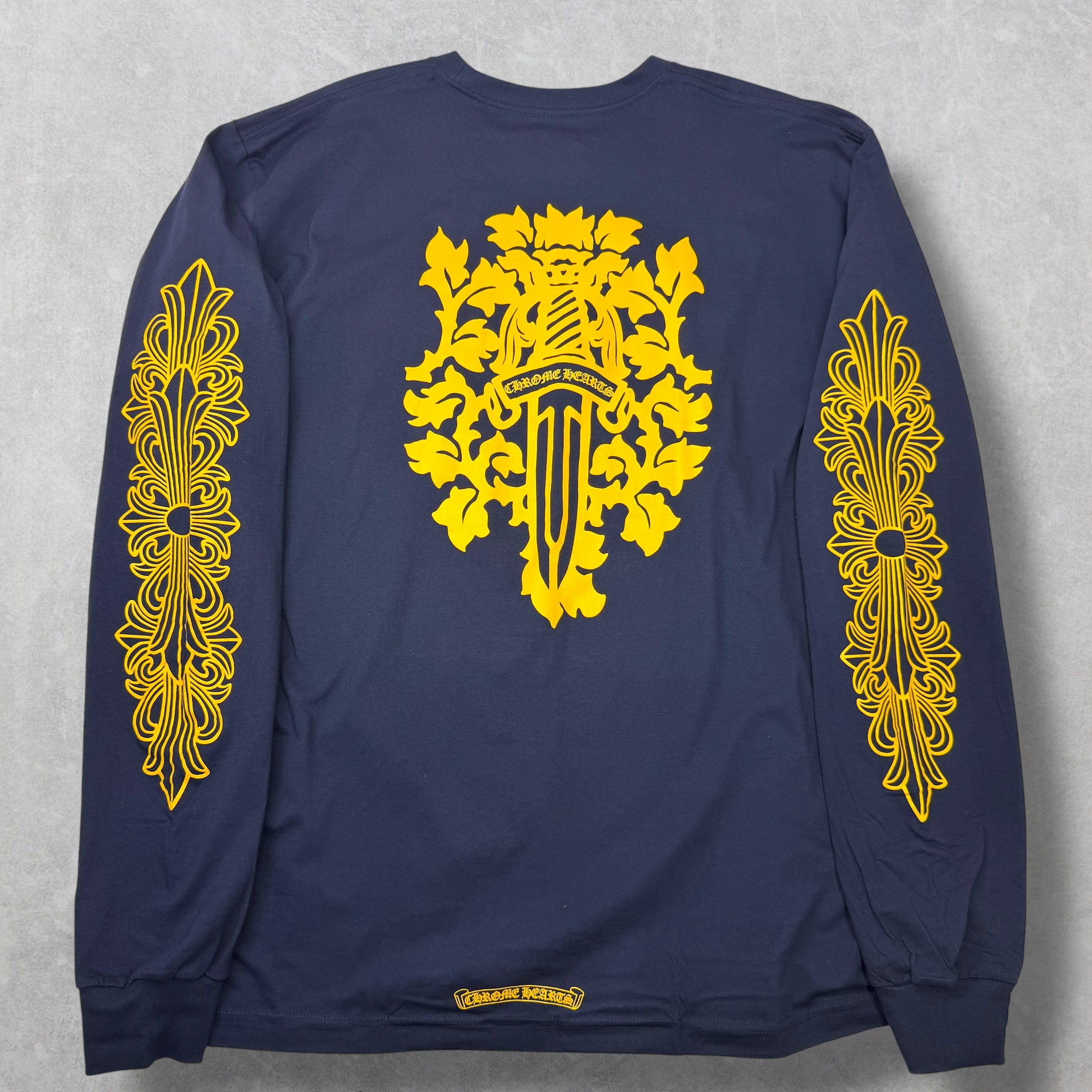 Chrome Hearts Yellow V89 Dagger Navy L/S XXL