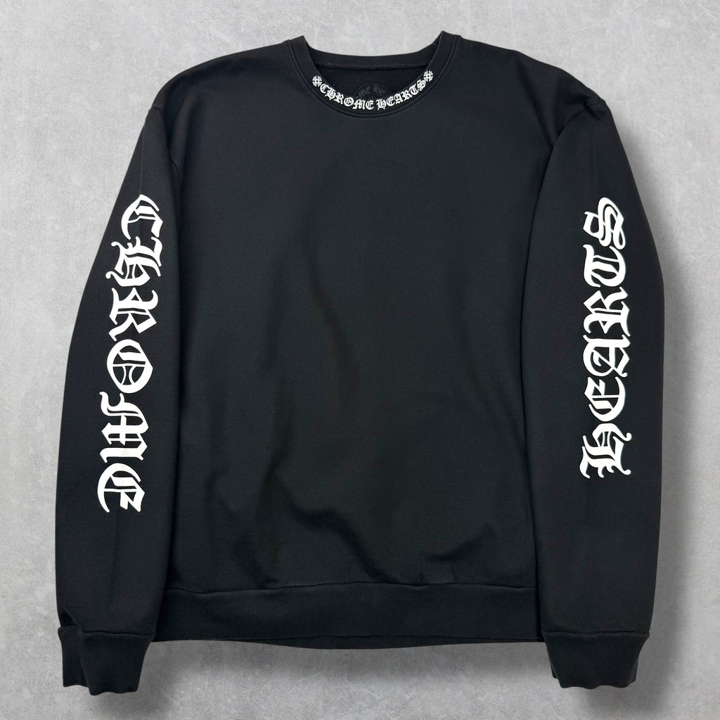 Chrome Hearts Neck Logo Black Crewneck L