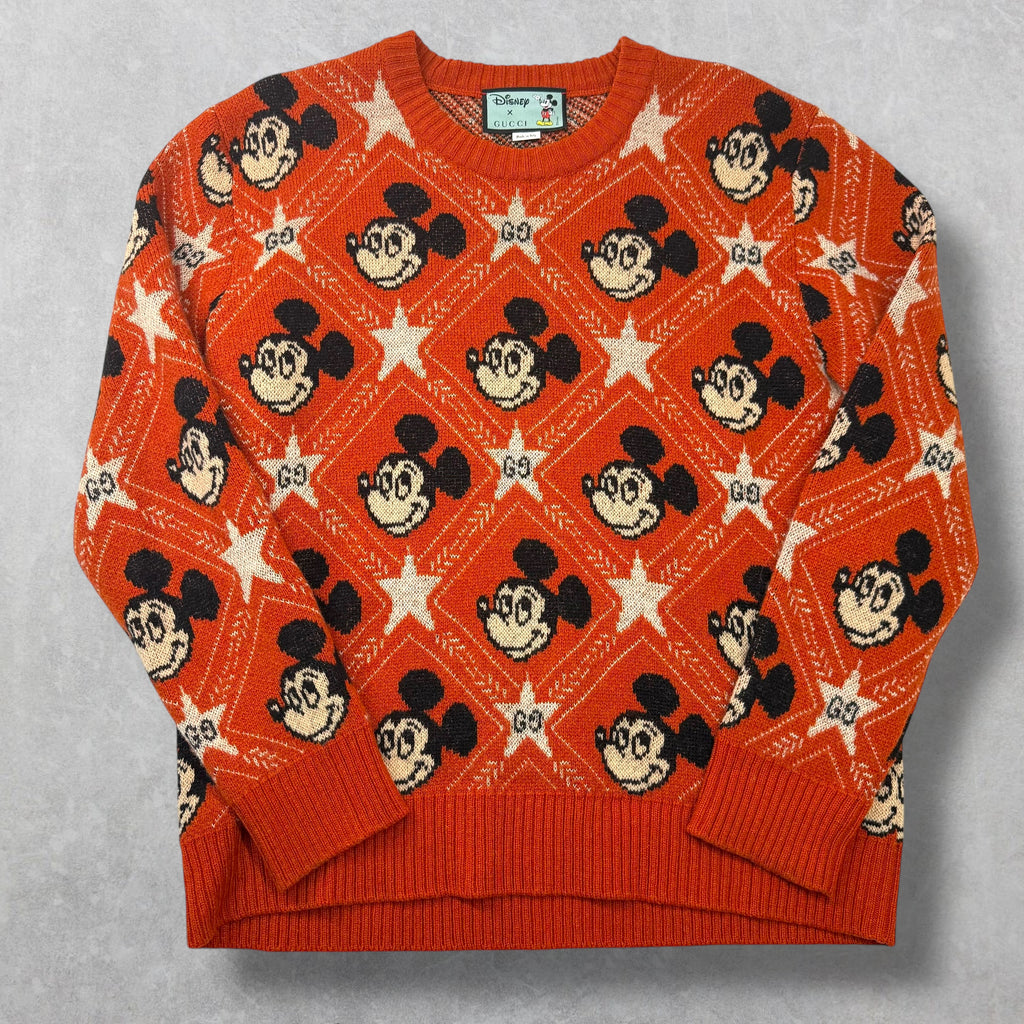 Gucci Disney Mickey Mouse Wool Orange Sweater L
