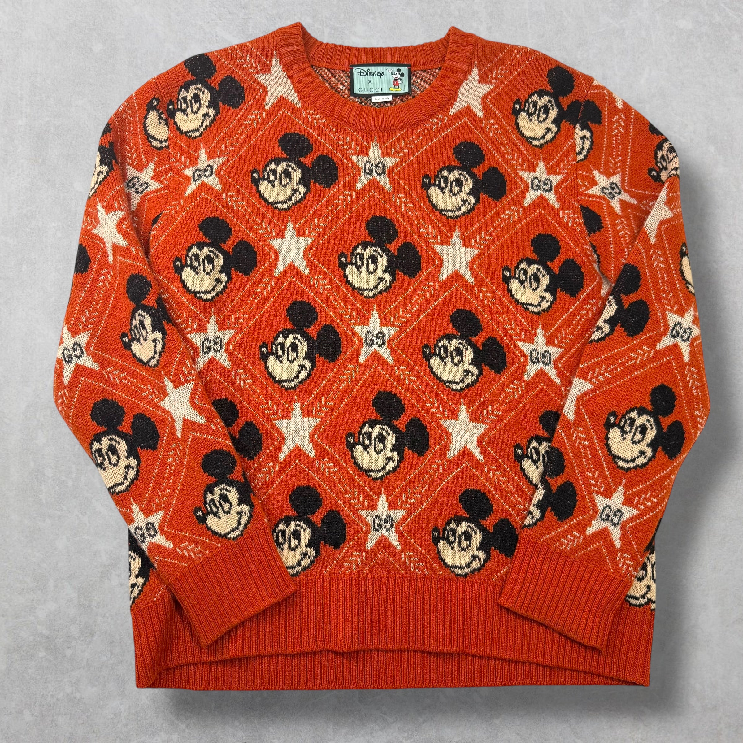 Gucci Disney Mickey Mouse Wool Orange Sweater L
