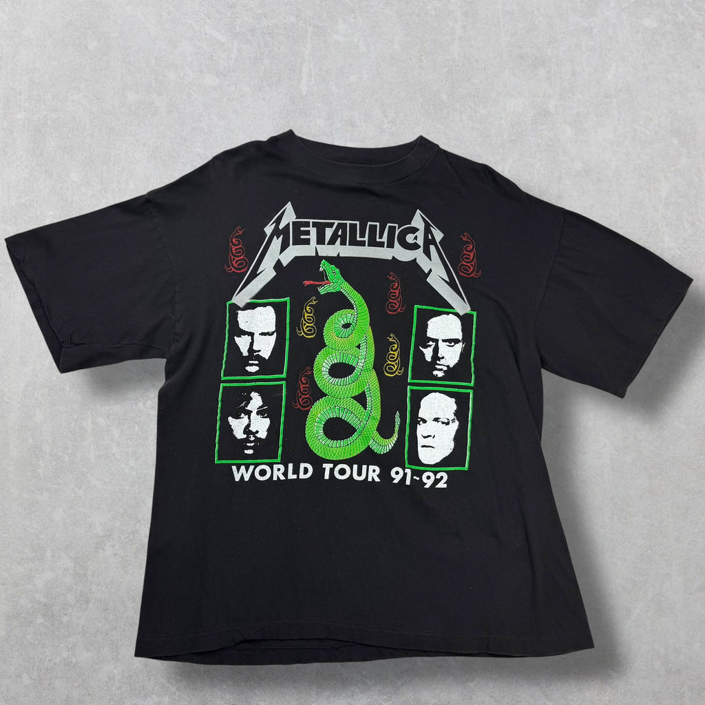 Vintage 1991 Metallica Rules Pushead Zorlac Skull World Tour Tee L