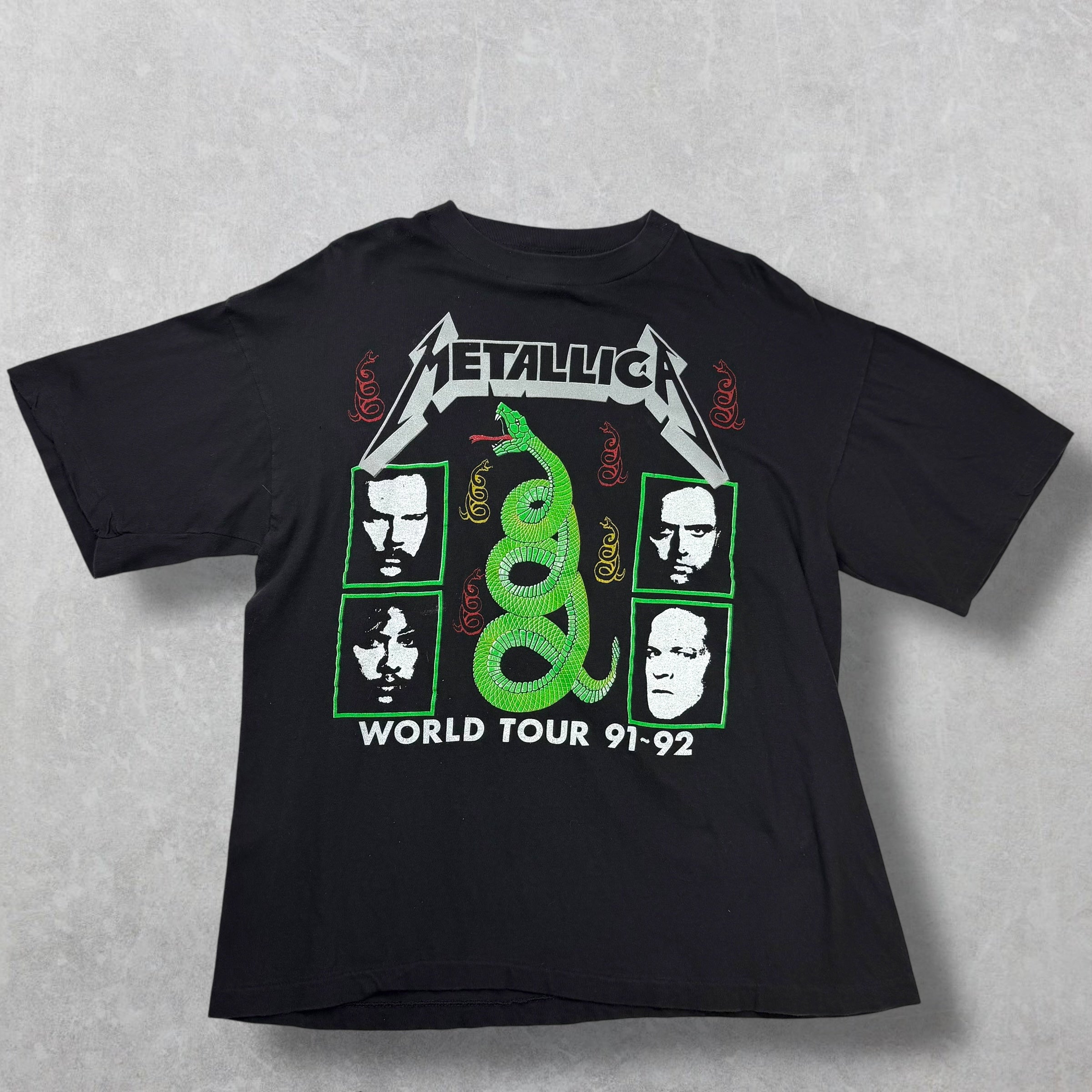 Vintage 1991 Metallica Rules Pushead Zorlac Skull World Tour Tee L