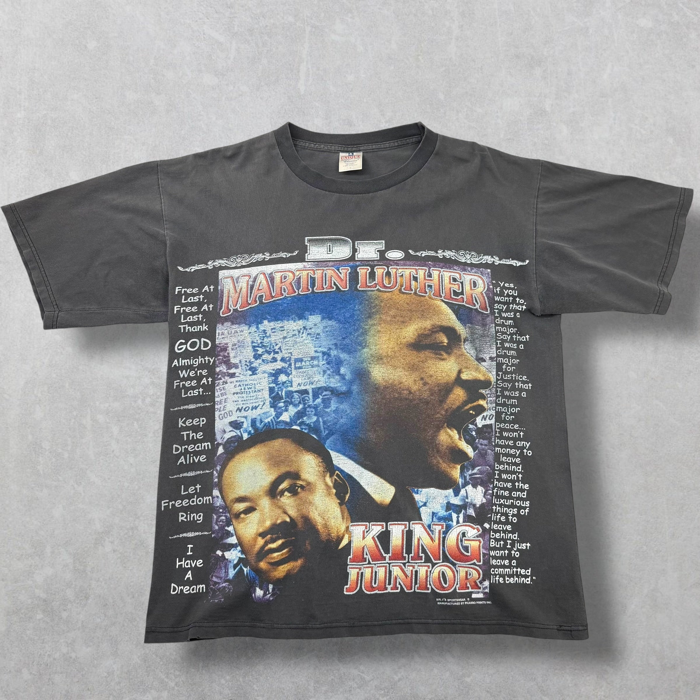 Vintage 90s Martin Luther King Jr. Rap Style Tee L