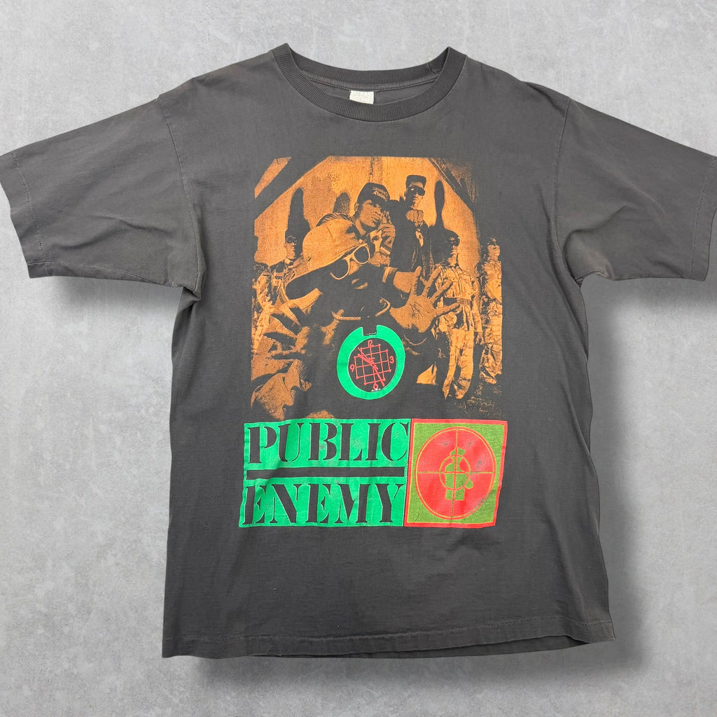 Vintage Early 90s Public Enemy Skull Gun Tee XL