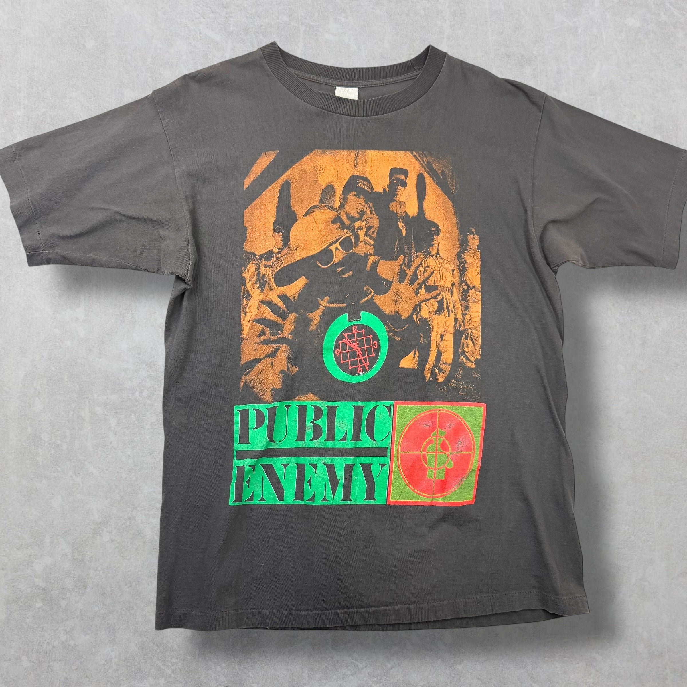 Vintage Early 90s Public Enemy Skull Gun Tee XL