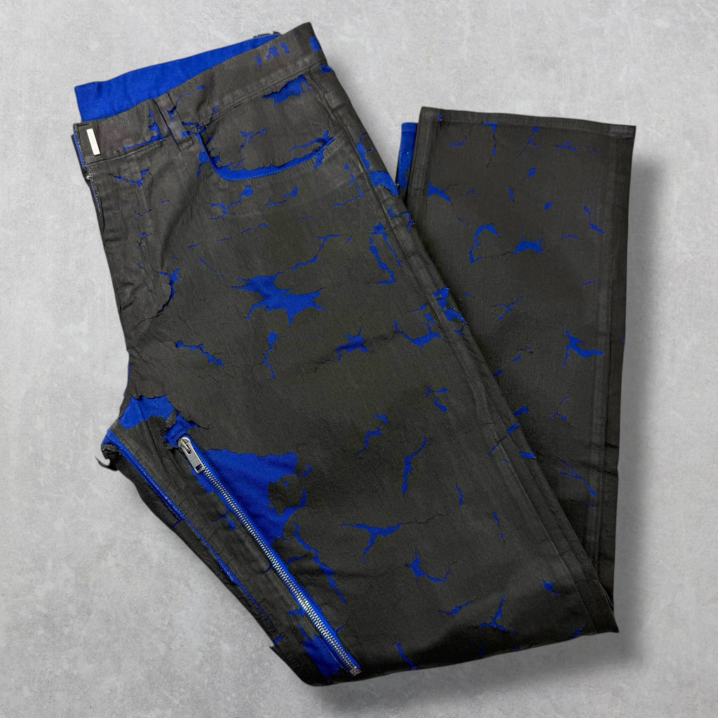 A/W 2022 Givenchy Black Cracked Distressed Jeans 36