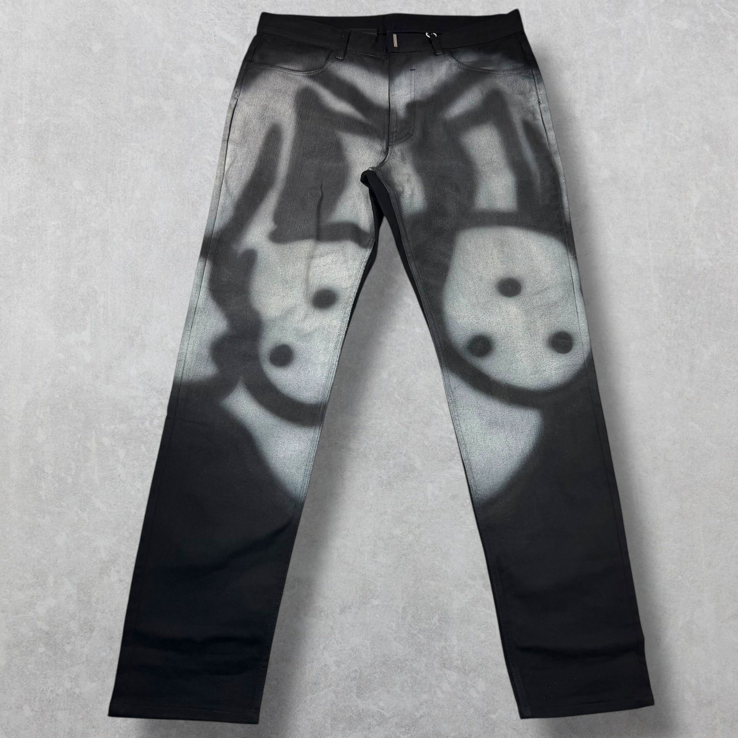 Givenchy Chito Graffiti Dog Black Jeans 34