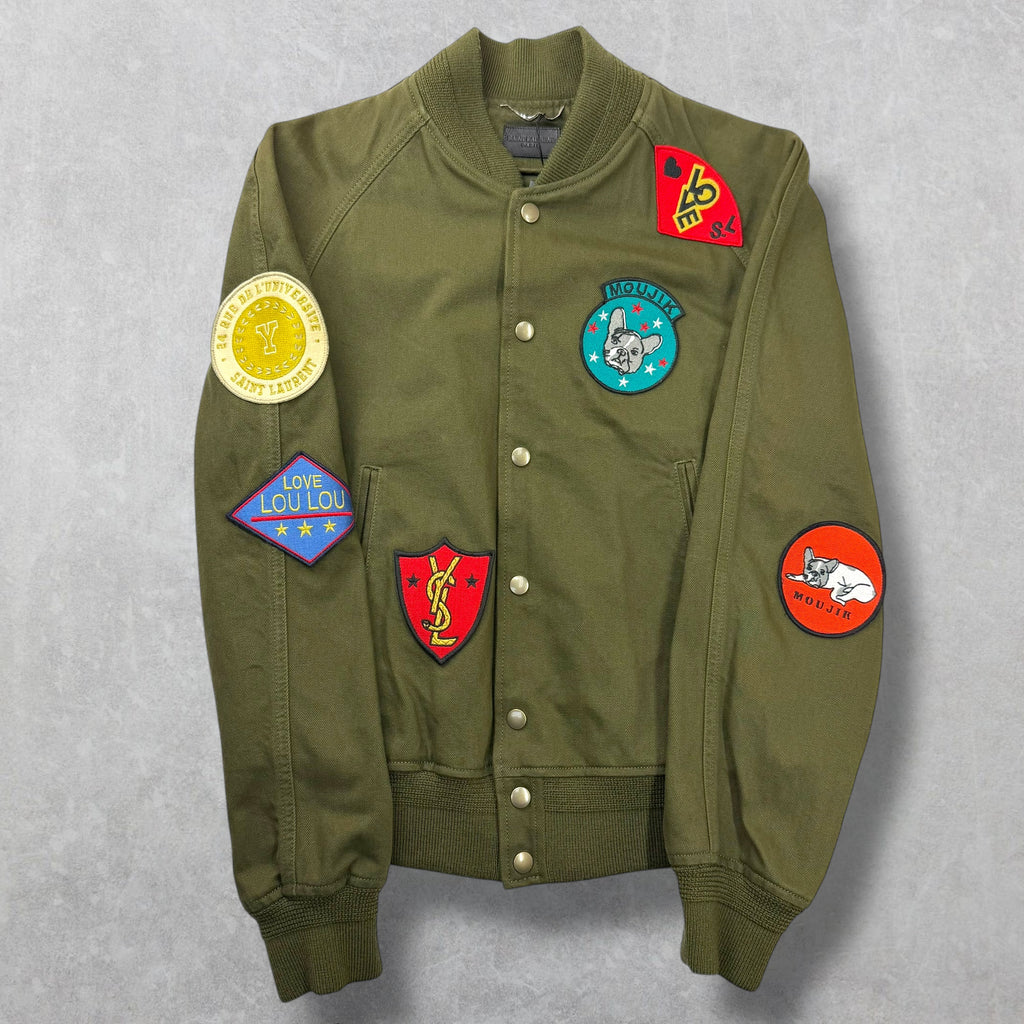Saint Laurent Souvenir Patch Teddy Varsity Jacket S