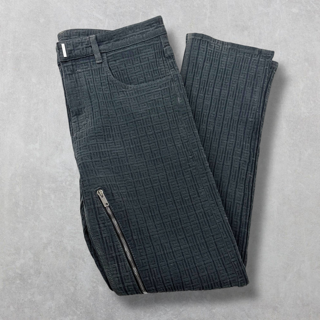 Givenchy 4G-Pattern Charcoal Zip Jeans 34