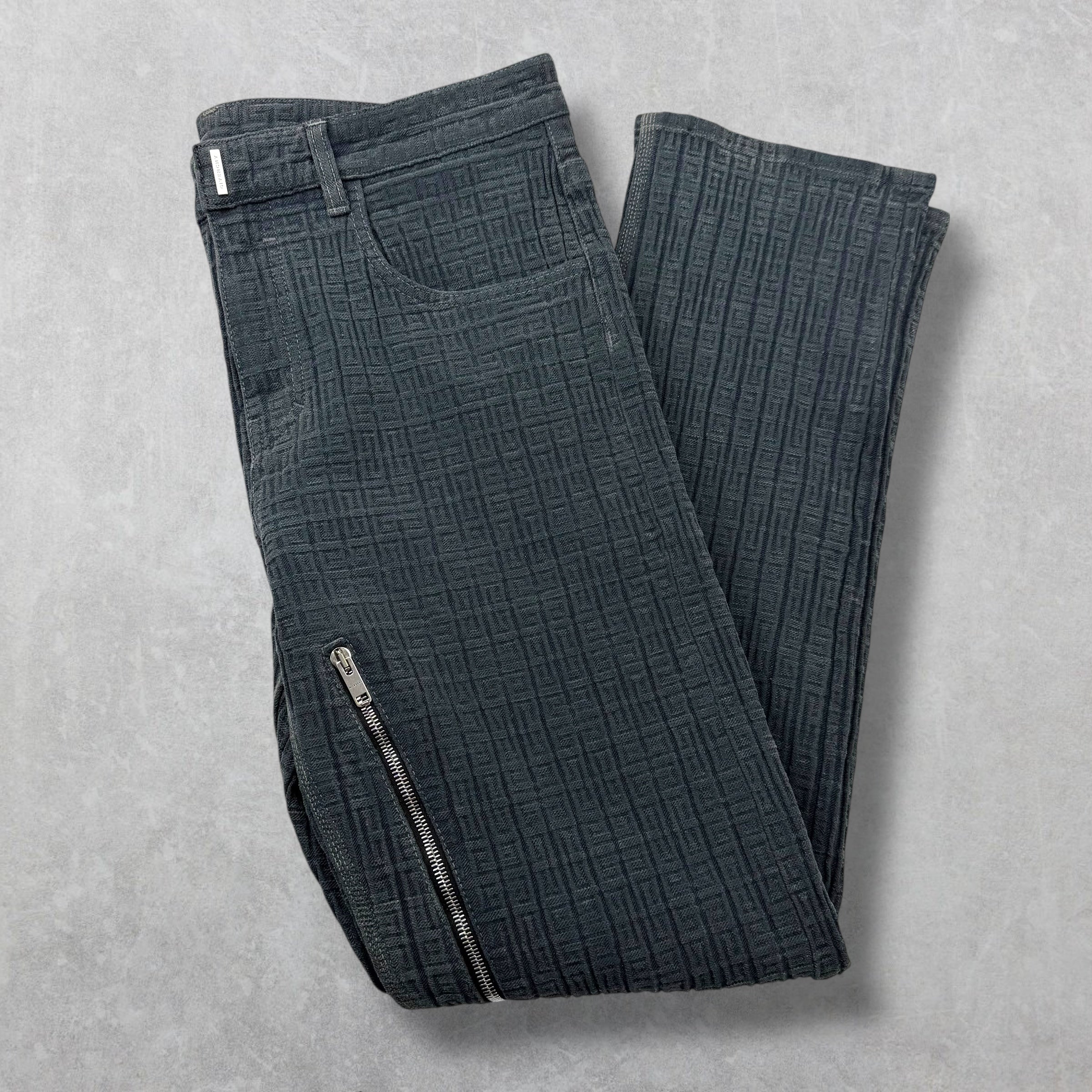 Givenchy 4G-Pattern Charcoal Zip Jeans 34
