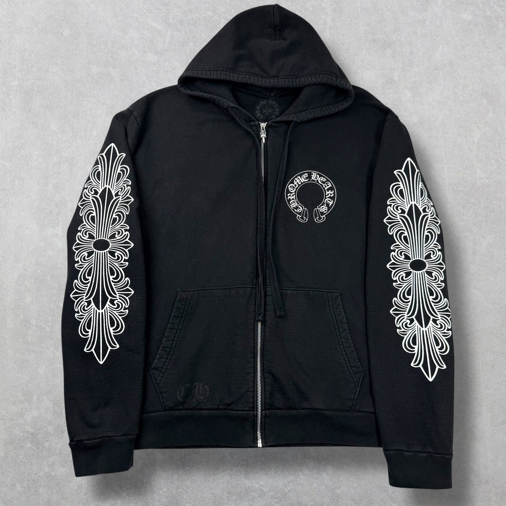 Chrome Hearts Horseshoe Floral Sleeve Zip Up L