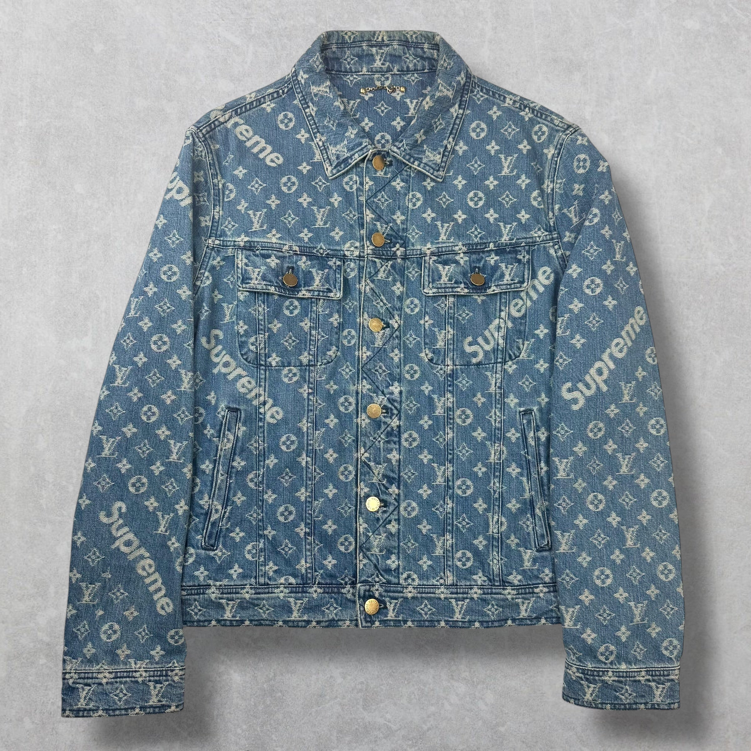 Louis Vuitton x Supreme Monogram Denim Jacket 52 (L)