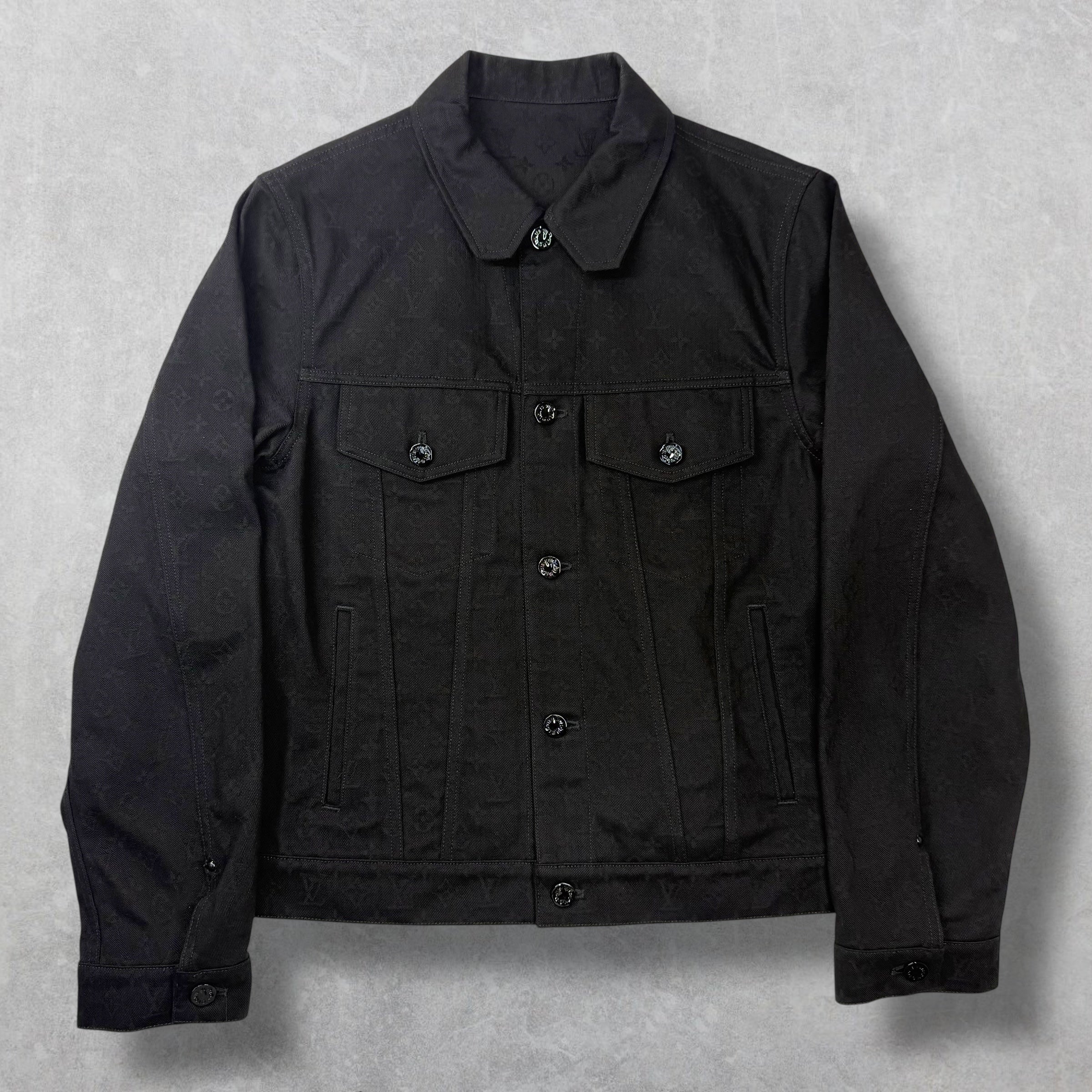 Louis Vuitton Monogram Black Denim Jacket 50 (L)